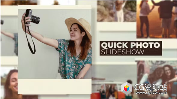 AE模板-拍立得照片幻灯片相册展示片头 Photo Slide