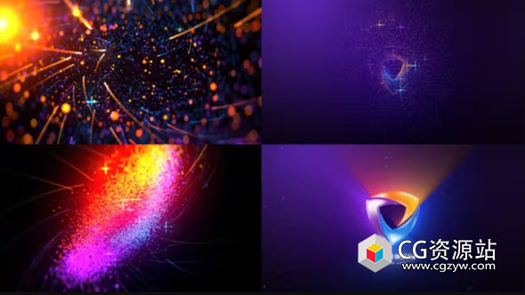 AE模板-粒子拖尾汇聚Logo动画 Particles Trail Reveal