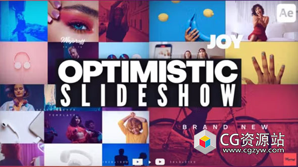 AE模板-时尚创意商业宣传幻灯片介绍片头 Optimistic Slideshow