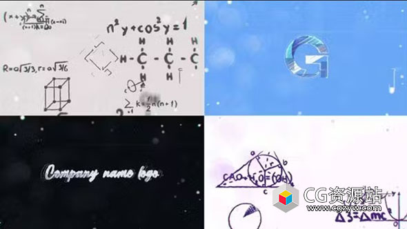 AE模板-数学公式教育标志Logo动画 Education Logo Reveal