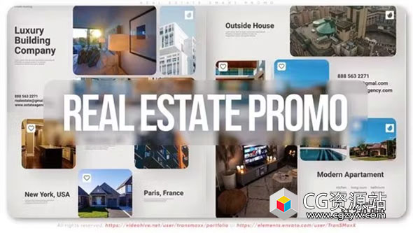 AE模板-房地产楼房室内演示视频宣传包装片头 Real Estate Smart Promo