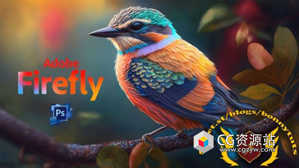 Adobe Firefly 使用AI人工智能平面设计视频教程+中英文字幕