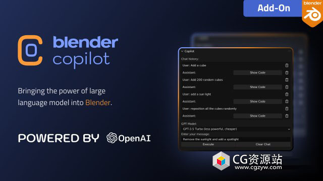 Bender桥接ChatGPT AI插件 Blender Copilot