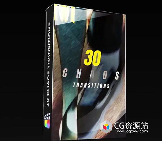 FCPX插件-30组混乱扭曲污渍胶片刻录打孔抖动视频转场 Chaos Transitions