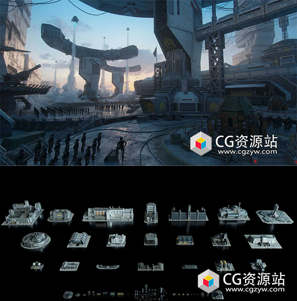 未来战争战场武器装备基地油轮路障防御设施3D模型-图片1