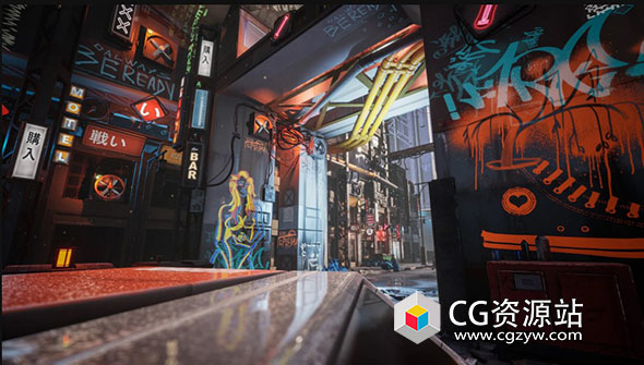 Unreal 3A品质科幻赛博朋克室内环境游戏资产包三套-图片1