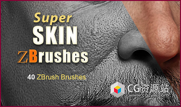 ZBrush 41组逼真人体皮肤脸部笔刷预设