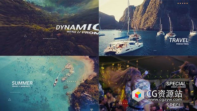 AE模板-夏天旅游幻灯片视频包装片头 Upbeat Summer Slideshow Reel