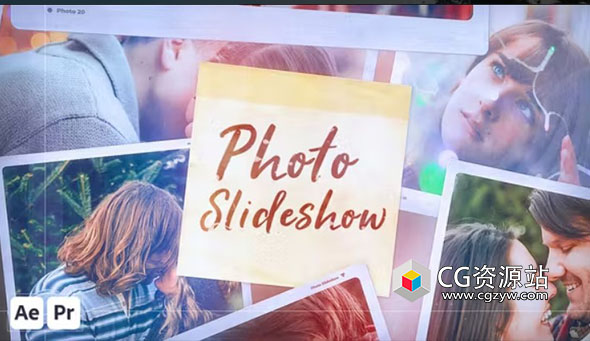 AE+PR模板-照片相册便签文字展示片头 Clean Photo Slideshow