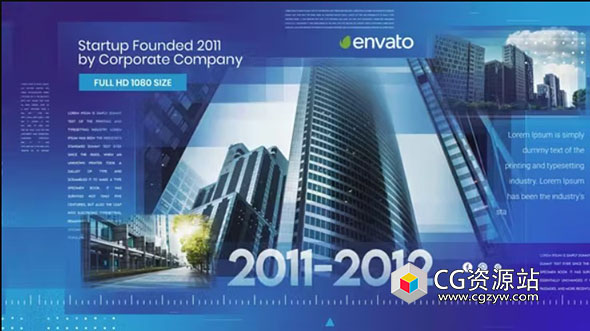 AE模板-科技感商务企业时间线宣传展示片头