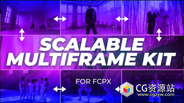 FCPX插件-响应式网格布局分屏多视频画面拼贴动画