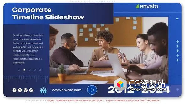AE模板-商务企业宣传时间线视频演示开场 Corporate Timeline
