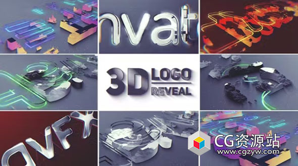 AE模板-3D标志展示描边生长Logo动画 3D Logo Reveal