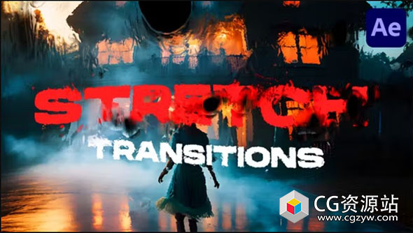 AE模板-20组液体拉伸撕裂视频转场预设 Stretch Transitions
