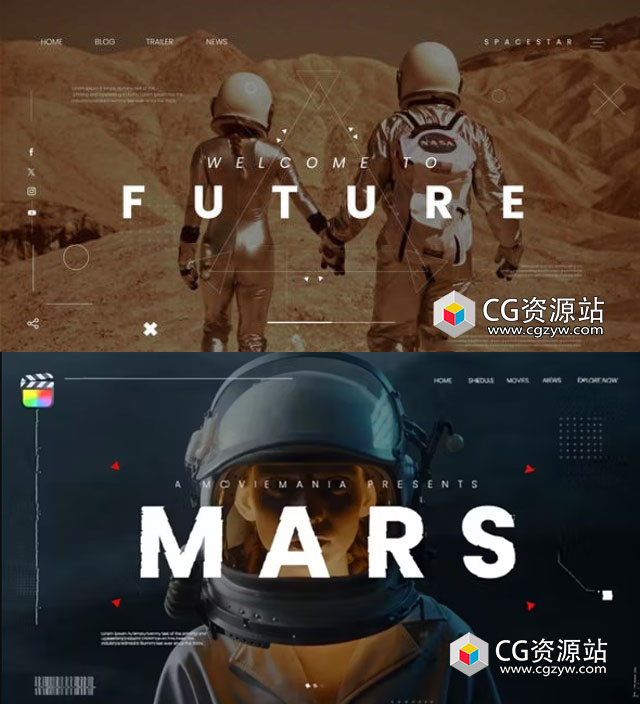 AE+PR+FCPX模板-20个科技感宇宙太空文字标题动画 Astro Space Title