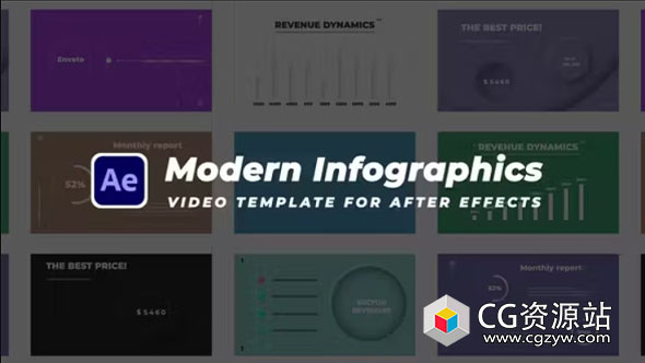 AE模板-时尚信息数据图表动画 Modern Infographics