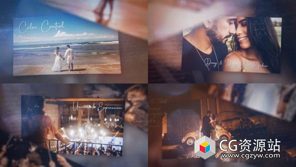 AE模板-幸福婚礼故事照片相册展示片头 Happy Wedding Story