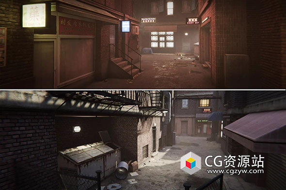 Unity模块化城市胡同场景包 Modular City Alley Pack V2.0