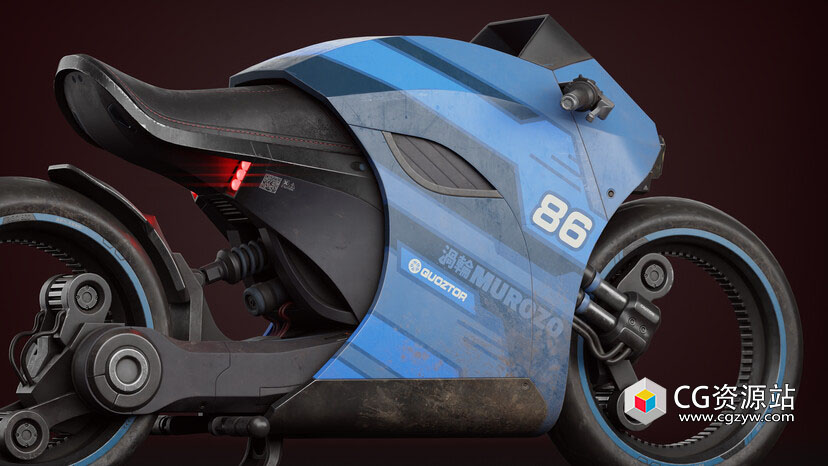 Blender中科幻摩托车建模纹理烘焙渲染教程-图片4