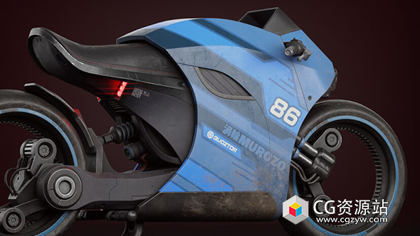 Blender中科幻摩托车建模纹理烘焙渲染教程-图片1