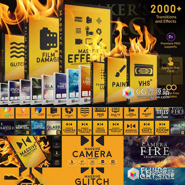 AE脚本-17套视频特效转场调色摄像机复古老电视胶片光效叠加素材 Motion Control-图片1