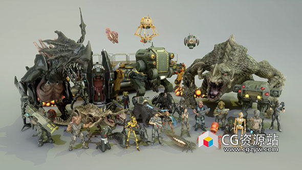 30种科幻机器人机甲外星生物资源包第1卷