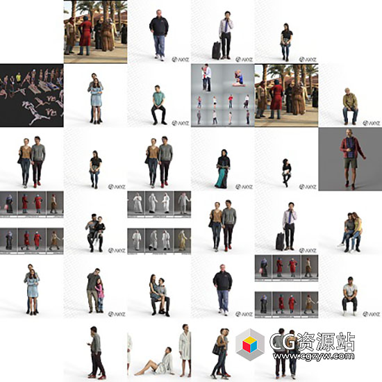 AXYZ 3D 人物模型系列 Max/fbx/obj 格式-图片1