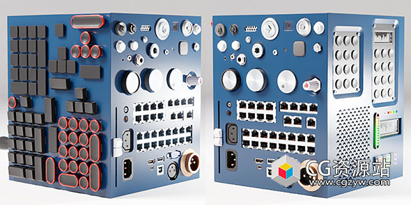 Blender预设开关按钮模型资产包 Abkit: Abdou’s Inserts Pack For Kit Ops V1.1.5