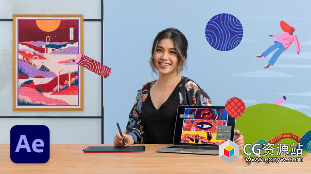 创意MG图形转场动画AE教程 Animated Transitions with 2D Illustration & After Effects