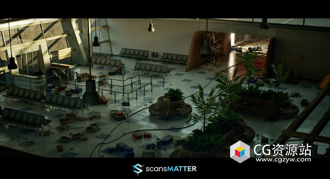 UE5高品质机场航站楼内部环境 Airport Terminal Interior