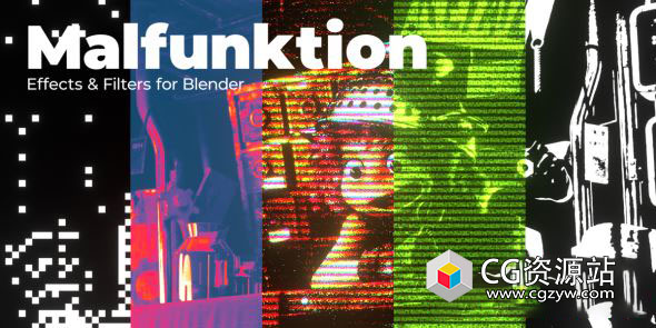 Blender预设个性化绘画风格渲染滤镜 Malfunktion Effects & Filters V2.0