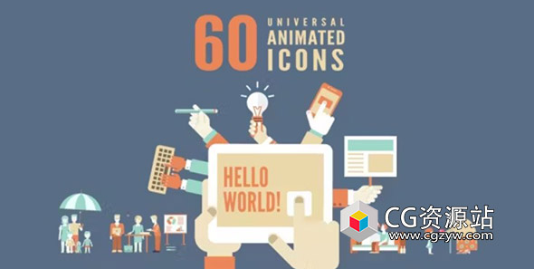 AE模板-概念场景医学家庭教育ICON图标MG动画 Animated Flat Icons Pack V2