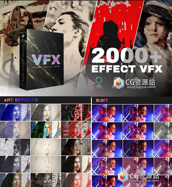 AE+PR脚本-2000+手绘素描水彩贴纸视频创意特效调色预设个性化艺术包-图片1