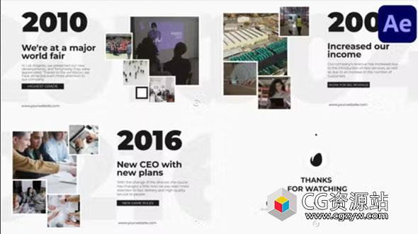 AE模板-简洁企业时间线演示视频宣传包装片头 Clean Corporate Timeline Presentation