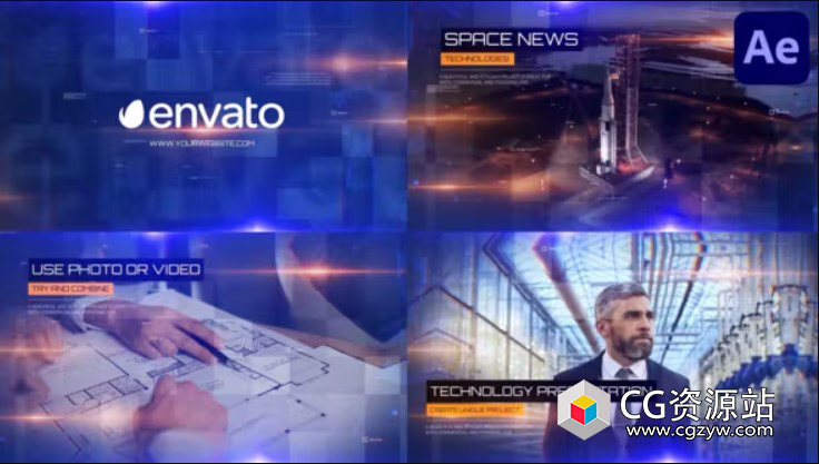 AE模板-科技感商务企业视频宣传工业技术演示包装片头 Industrial Technology Presentation