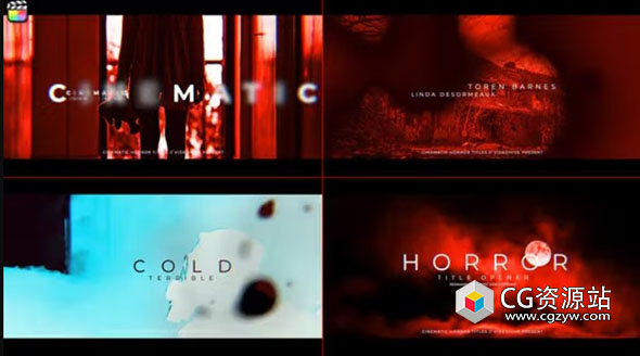FCPX插件-恐怖电影文字标题开场 Cinematic Horror Titles