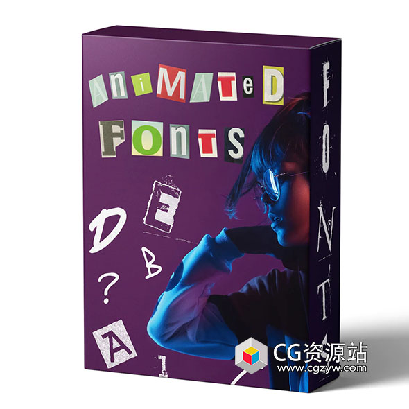 200种拼贴艺术美学杂志报纸手工剪裁字母数字符号视频素材包 Animated Fonts Bundle