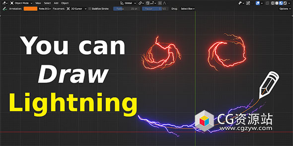 自定义路径电流闪电生成Blender预设 Draw Lightning Generators V1.6