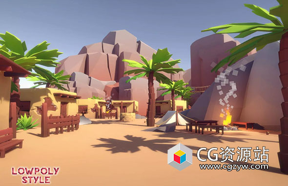 Unity风格化沙漠景观环境 Lowpoly Style Desert Environment v1.1