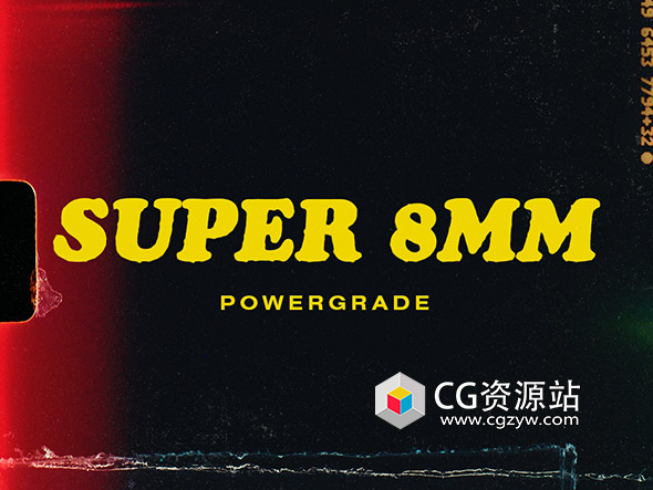 达芬奇节点-复古电影胶片烧伤闪烁模糊颗粒效果+视频/音效素材 Super 8 Pack Powergrade