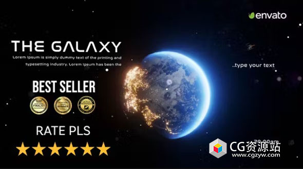 AE模板-宇宙银河星球文字标题展示片头 Metaverse Galaxy