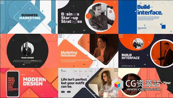 PR模板-4K商业营销场景图文介绍展示片头 Business Marketing Scenes