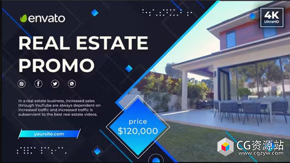 AE模板-现代房地产促销视频包装展示片头 Real Estate Promo