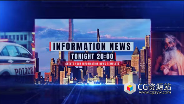 AE模板-新闻信息资讯动态视频图片开场 Information News
