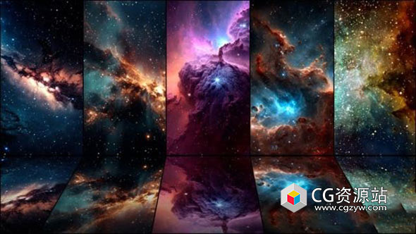 5种宇宙星云粒子背景视频素材 Cosmos Backgrounds Pack