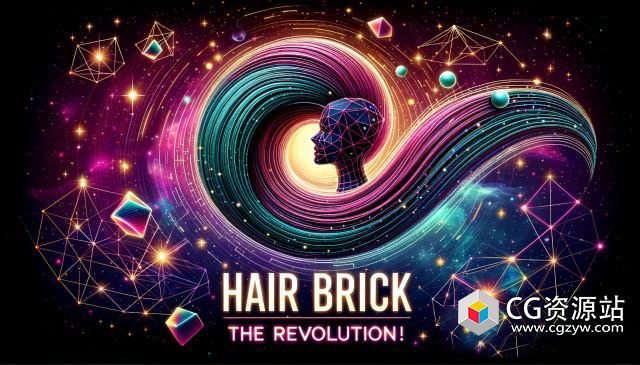 头发生成制作Blender插件 Hair Brick Pro v7.0