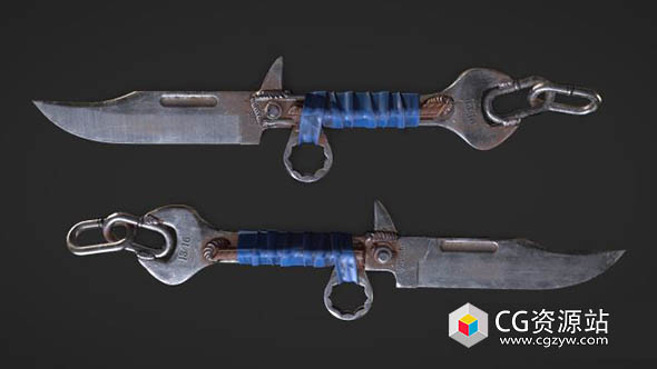 Maya+ZBrush游戏资产刀具建模贴图渲染教程+中文字幕