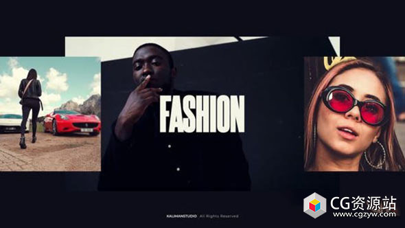 AE模板-时尚幻灯片视频文字宣传包装片头 Slideshow Fashion