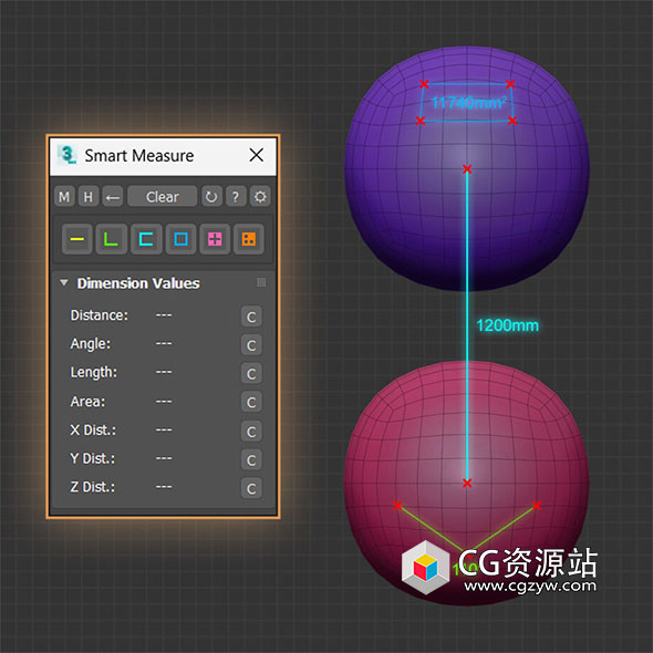 3DS MAX长度距离角度测量插件 Smart Measure 1.26