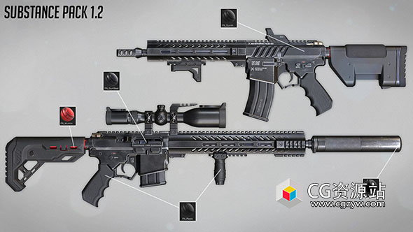 Substance 43组金属织物皮革智能纹理材质 Substance Painter Pack 01-图片1